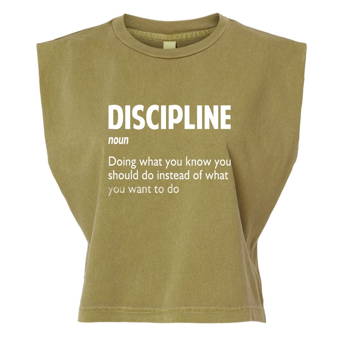 Discipline Noun Definition Motivational Quotes Garment-Dyed Women's Muscle Tee
