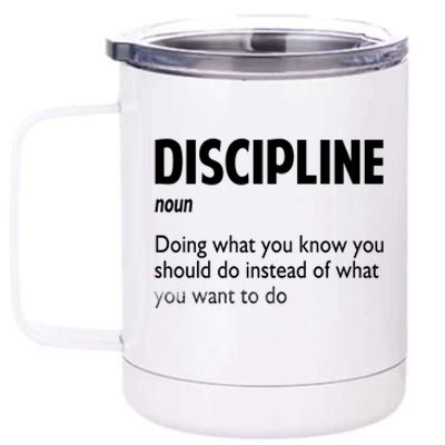 Discipline Noun Definition Motivational Quotes 12 oz Stainless Steel Tumbler Cup