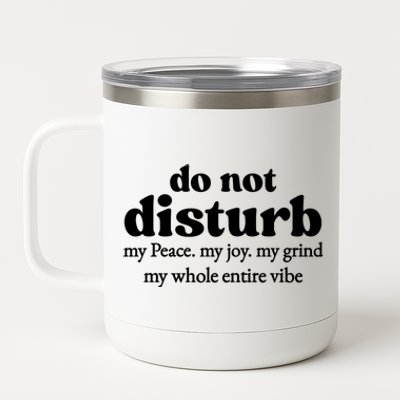 Do Not Disturb My Peace My Joy My Grind My Whole Entire Vibe 12 oz Stainless Steel Tumbler Cup