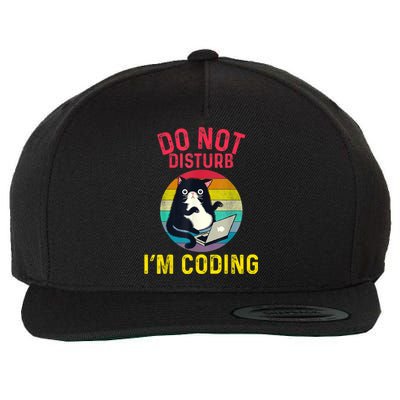 Do Not Disturb I’m Coding. Funny And Cute Cat Wool Snapback Cap