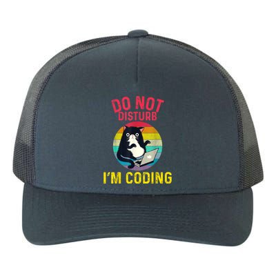 Do Not Disturb I’m Coding. Funny And Cute Cat Yupoong Adult 5-Panel Trucker Hat