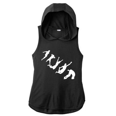 Dods Norwegian Death Diving Freestyle Ladies PosiCharge Tri-Blend Wicking Draft Hoodie Tank