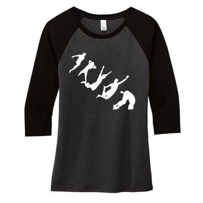 Dods Norwegian Death Diving Freestyle Women's Tri-Blend 3/4-Sleeve Raglan Shirt