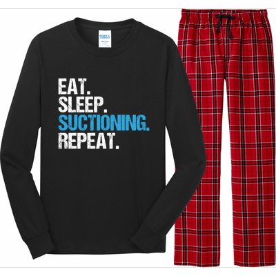 Dental Nurse Eat Sleep Suctioning Repeat Dental Assistant Cute Gift Long Sleeve Pajama Set