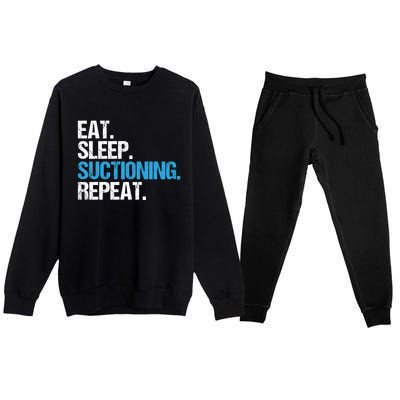 Dental Nurse Eat Sleep Suctioning Repeat Dental Assistant Cute Gift Premium Crewneck Sweatsuit Set