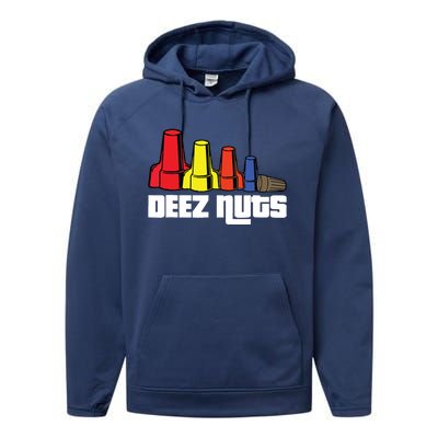 Deez Nuts Electrician Funny For Women Gift Performance Fleece Hoodie