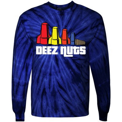 Deez Nuts Electrician Funny For Women Gift Tie-Dye Long Sleeve Shirt