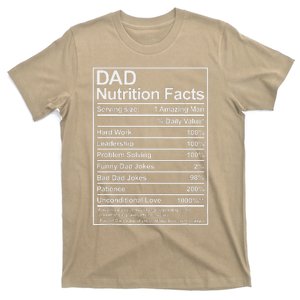 Dad Nutrition Facts Funny Sweet Thoughtful Cool Father's Day T-Shirt