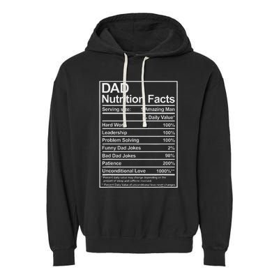 Dad Nutrition Facts Funny Sweet Thoughtful Cool Father's Day Garment-Dyed Fleece Hoodie