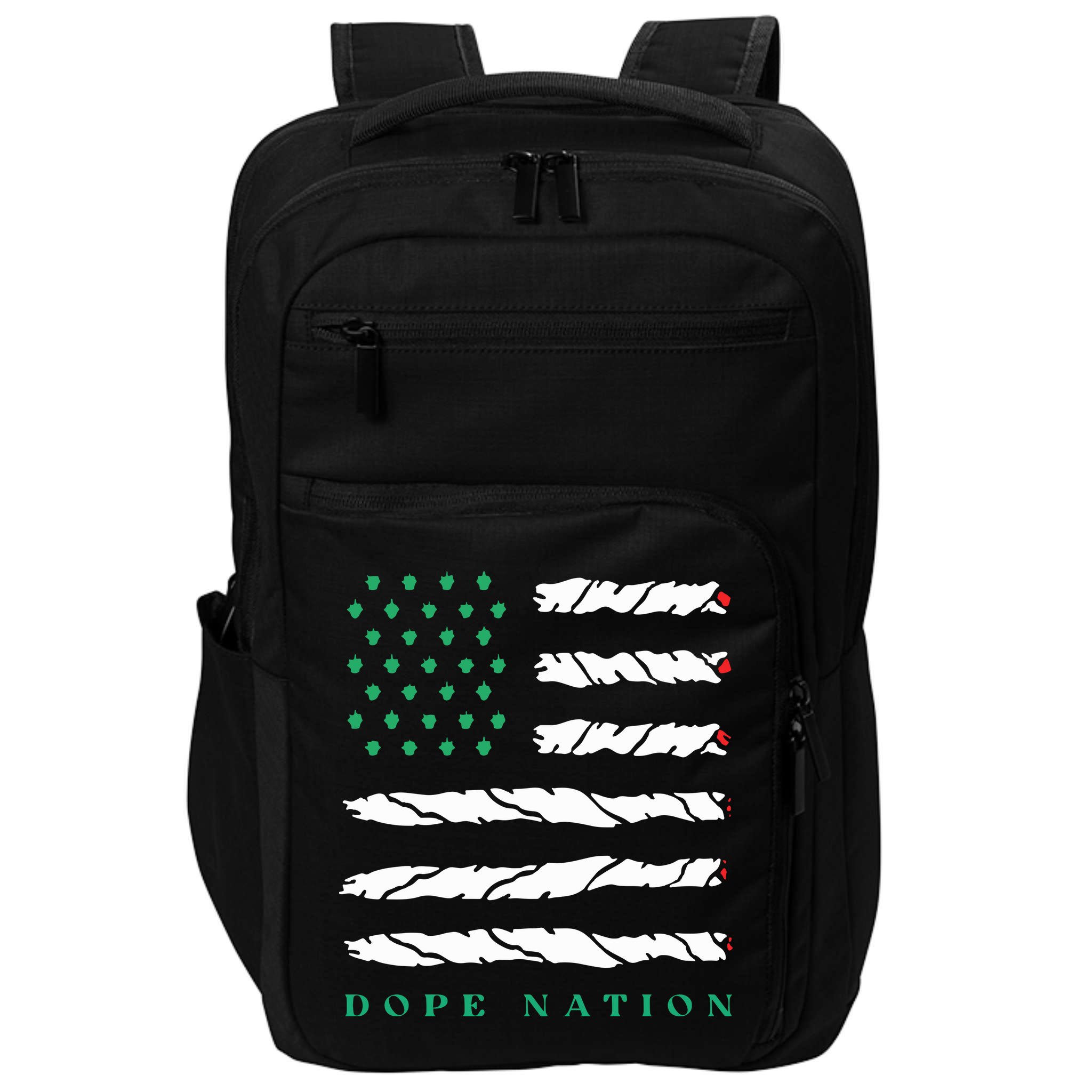 Dope Nation Flag Marijuana 420 Leaf Weed Weed Day Cannabis Funny Impact Tech Backpack