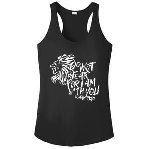 Do Not Fear For I Am With You Isaiah 4110 Bible Verse Lion Ladies PosiCharge Competitor Racerback Tank