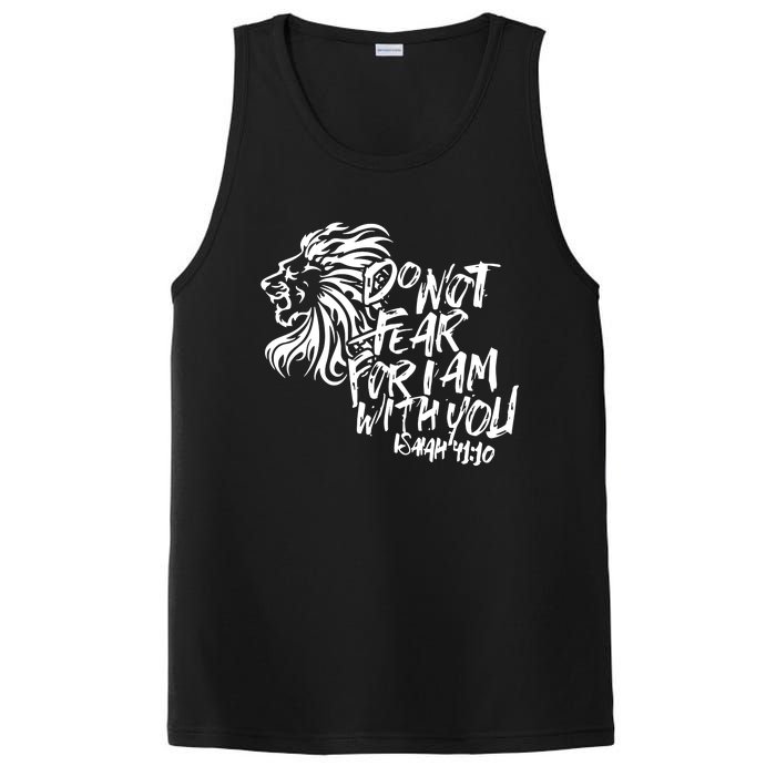 Do Not Fear For I Am With You Isaiah 4110 Bible Verse Lion PosiCharge Competitor Tank