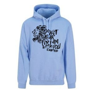 Do Not Fear For I Am With You Isaiah 4110 Bible Verse Lion Unisex Surf Hoodie