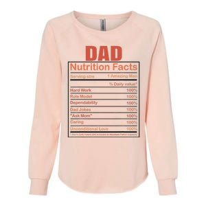 Dad Nutrition Facts Funny Humorous Dad Quote For Fathers Day Womens California Wash Sweatshirt