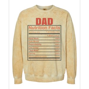 Dad Nutrition Facts Funny Humorous Dad Quote For Fathers Day Colorblast Crewneck Sweatshirt