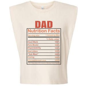 Dad Nutrition Facts Funny Humorous Dad Quote For Fathers Day Garment-Dyed Women's Muscle Tee