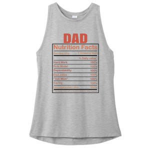 Dad Nutrition Facts Funny Humorous Dad Quote For Fathers Day Ladies PosiCharge Tri-Blend Wicking Tank