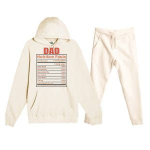 Dad Nutrition Facts Funny Humorous Dad Quote For Fathers Day Premium Hooded Sweatsuit Set