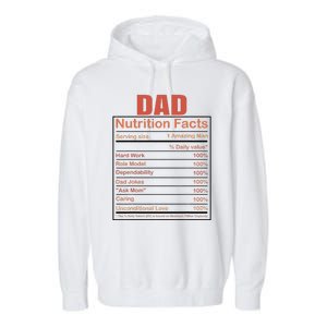 Dad Nutrition Facts Funny Humorous Dad Quote For Fathers Day Garment-Dyed Fleece Hoodie