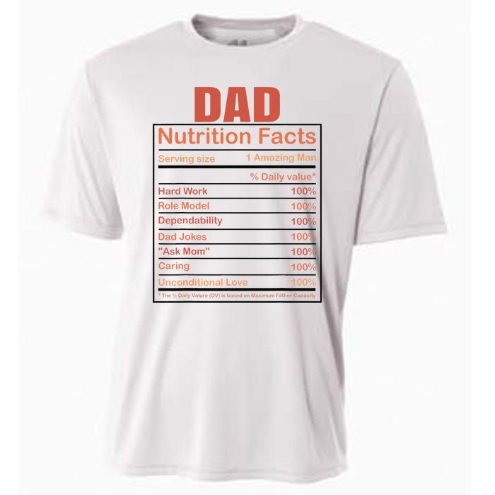 Dad Nutrition Facts Funny Humorous Dad Quote For Fathers Day Cooling Performance Crew T-Shirt