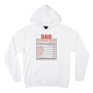 Dad Nutrition Facts Funny Humorous Dad Quote For Fathers Day Hoodie