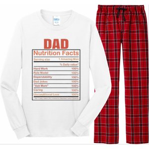 Dad Nutrition Facts Funny Humorous Dad Quote For Fathers Day Long Sleeve Pajama Set