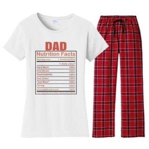 Dad Nutrition Facts Funny Humorous Dad Quote For Fathers Day Women's Flannel Pajama Set