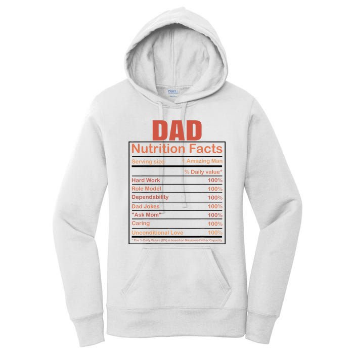 Dad Nutrition Facts Funny Humorous Dad Quote For Fathers Day Women's Pullover Hoodie