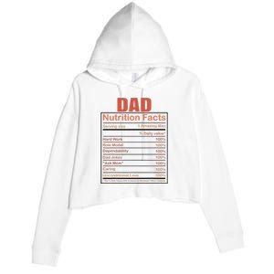 Dad Nutrition Facts Funny Humorous Dad Quote For Fathers Day Crop Fleece Hoodie