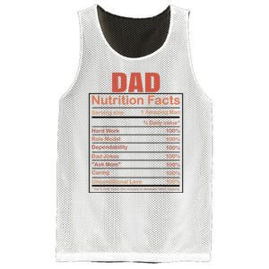 Dad Nutrition Facts Funny Humorous Dad Quote For Fathers Day Mesh Reversible Basketball Jersey Tank