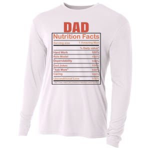 Dad Nutrition Facts Funny Humorous Dad Quote For Fathers Day Cooling Performance Long Sleeve Crew