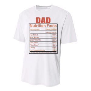 Dad Nutrition Facts Funny Humorous Dad Quote For Fathers Day Performance Sprint T-Shirt