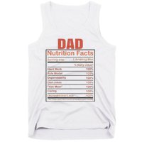 Dad Nutrition Facts Funny Humorous Dad Quote For Fathers Day Tank Top