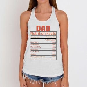 Dad Nutrition Facts Funny Humorous Dad Quote For Fathers Day Women's Knotted Racerback Tank