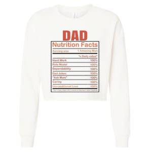 Dad Nutrition Facts Funny Humorous Dad Quote For Fathers Day Cropped Pullover Crew