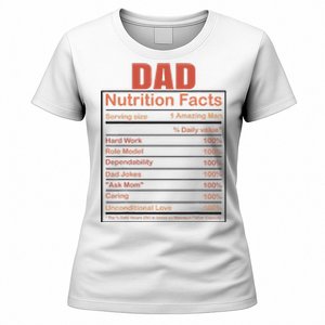 Dad Nutrition Facts Funny Humorous Dad Quote For Fathers Day Women's T-Shirt