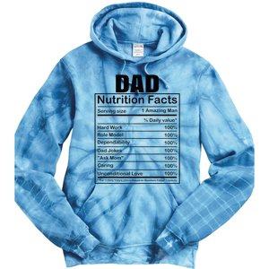 Dad Nutrition Facts Funny Humorous Dad Quote For Fathers Day Tie Dye Hoodie