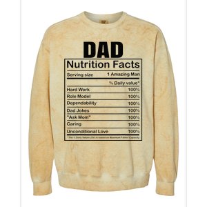 Dad Nutrition Facts Funny Humorous Dad Quote For Fathers Day Colorblast Crewneck Sweatshirt