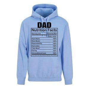 Dad Nutrition Facts Funny Humorous Dad Quote For Fathers Day Unisex Surf Hoodie