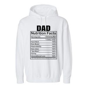 Dad Nutrition Facts Funny Humorous Dad Quote For Fathers Day Garment-Dyed Fleece Hoodie