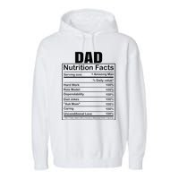 Dad Nutrition Facts Funny Humorous Dad Quote For Fathers Day Garment-Dyed Fleece Hoodie