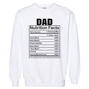 Dad Nutrition Facts Funny Humorous Dad Quote For Fathers Day Garment-Dyed Sweatshirt