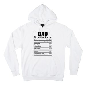 Dad Nutrition Facts Funny Humorous Dad Quote For Fathers Day Hoodie