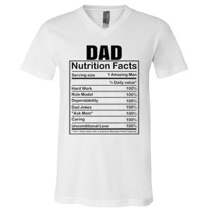 Dad Nutrition Facts Funny Humorous Dad Quote For Fathers Day V-Neck T-Shirt