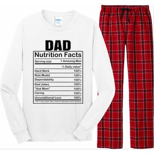 Dad Nutrition Facts Funny Humorous Dad Quote For Fathers Day Long Sleeve Pajama Set