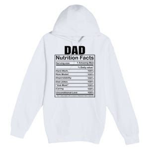 Dad Nutrition Facts Funny Humorous Dad Quote For Fathers Day Premium Pullover Hoodie