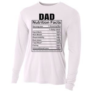 Dad Nutrition Facts Funny Humorous Dad Quote For Fathers Day Cooling Performance Long Sleeve Crew