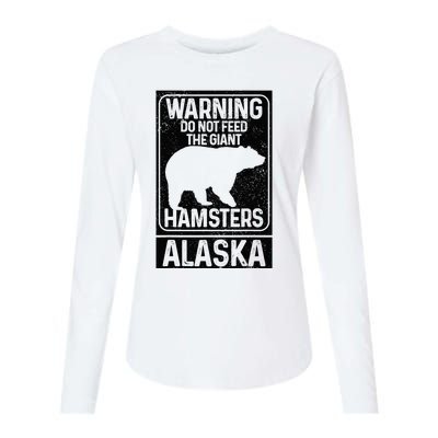 Do Not Feed The Giant Hamsters Grizzly Bear Funny Alaska Womens Cotton Relaxed Long Sleeve T-Shirt