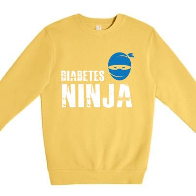 Diabetes Ninja Funny Gift Support Awareness Fighter Gift Premium Crewneck Sweatshirt