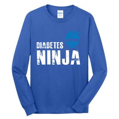 Diabetes Ninja Funny Gift Support Awareness Fighter Gift Tall Long Sleeve T-Shirt